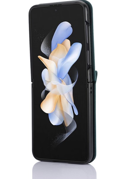 Samsung Galaxy Z Flip3 Yeşil Için Fermuar Kart Yuvaları Katlanır Kılıf (Yurt Dışından)