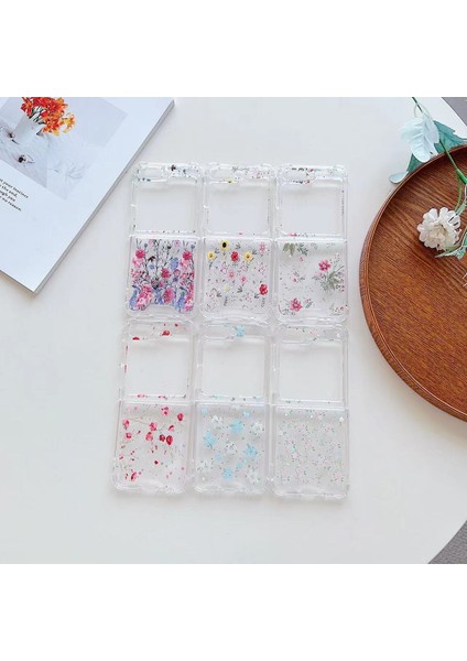 Samsung Galaxy Z Flip3 Pembe - Beyaz Için Bahar Bahçesi Tpu Telefon Kasası (Yurt Dışından)