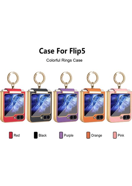 Samsung Galaxy Z Flip5 Pembe Için Halka Tutucu Pu Telefon Kasası (Yurt Dışından) fiyatları