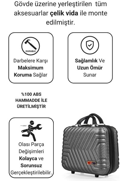 Suitcase Abs Koyu Gri Makyaj & El Çantası 615.02 fiyatları