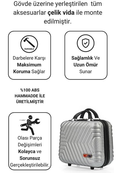 Suitcase Abs Gümüş Gri Makyaj & El Çantası 615.03 fiyatları