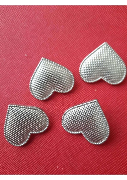 Kalp Metal Düğme 2,5 cm 1 Paket 5 Adet