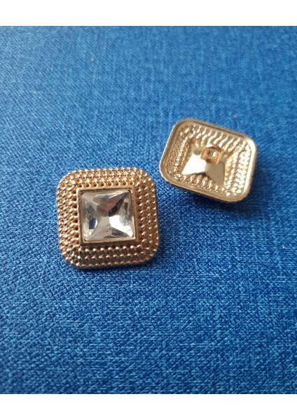 Kristal Taşlı Metal Düğme 2,5 cm 1 Paket 2ADET