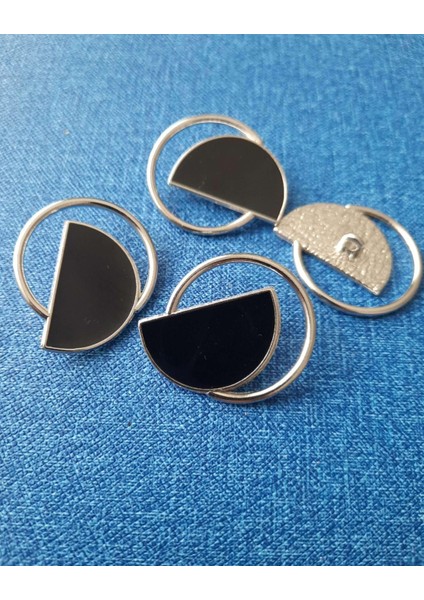 Siyah Mineli 3,5 cm Metal Düğme 1 Paket 3 Adet fiyatları