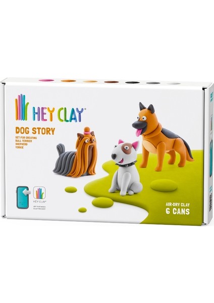 Hey Clay Hava ile Kuruyan Kil (6'lı Kutu) - Köpek Hikayesi (Shepherd, Bull Terrier, Yorkie)