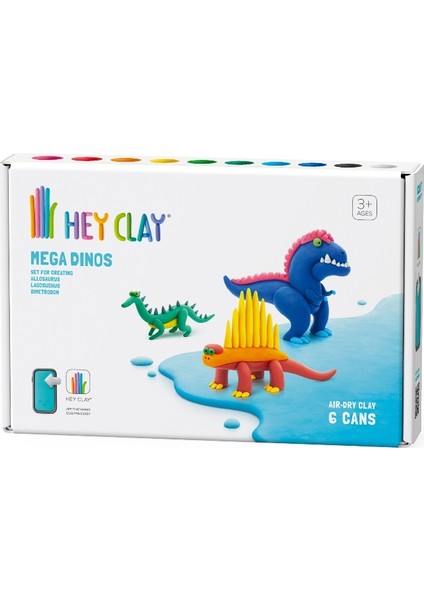 Hey Clay Hava ile Kuruyan Kil (6'lı Kutu) - Mega Dinozorlar (Lagosuchus, Allosaurus, Dimetrodon)