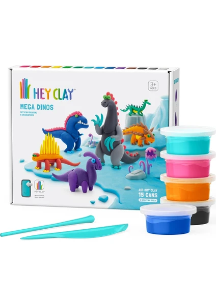 Hey Clay Hava ile Kuruyan Kil (15'li Kutu) - Mega Dinozorlar