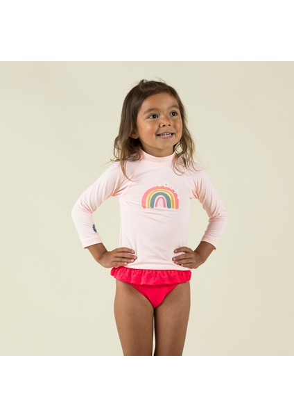Nabaiji Bebek UV Korumalı Uzun Kollu Tişört - Gökkuşağı Baskılı
