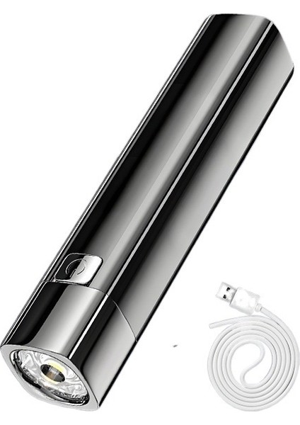 Güçlü Hafif Küçük El Feneri USB Şarj Hazinesi Öğrenci Açık El Feneri (Yurt Dışından)