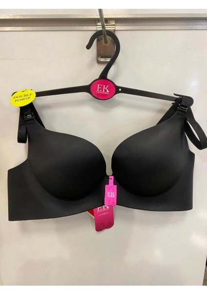 Double Push Up Lazer Kesim Siyah Sütyen - 504