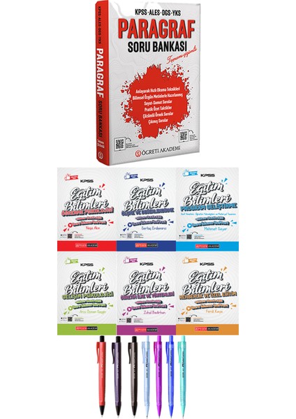 KPSS ALES DGS YKS Paragraf Soru Bankası - KPSS Eğitim Bilimleri Ders İzleme Defteri + Faber Castell Econ Kalem