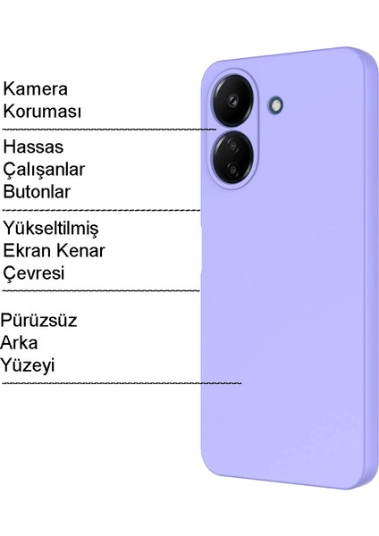 Xiaomi Poco C65 Kapak Kamera Korumalı Içi Kadife Lansman Silikon Kılıf - Mürdüm fiyatları