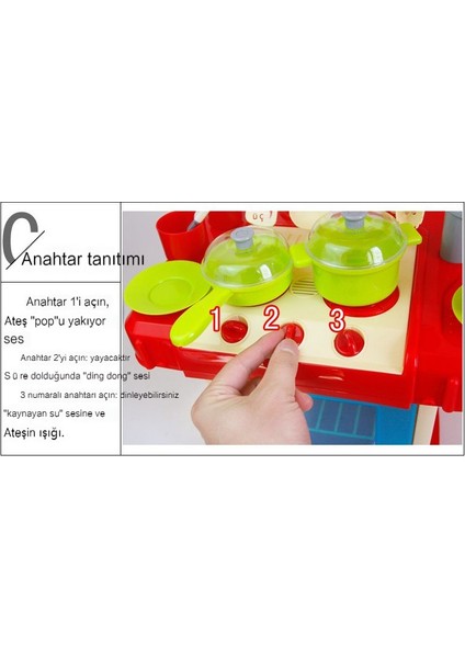 Janjon Star Çocuk Simüle Mutfak Oyun Evi Oyuncak Seti, Işık ve Ses Efektli Oyuncaklar ile Taşınabilir Saklama Kutusu (Yurt Dışından)