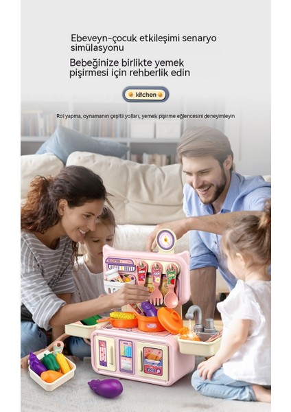 Janjon Star Çocuk Oyun Evi Mutfak Oyuncak Seti Simülasyon Mini Sprey Su Mutfak Masası Pişirme Kız Bebek Oyuncak Su Olabilir (Yurt Dışından)