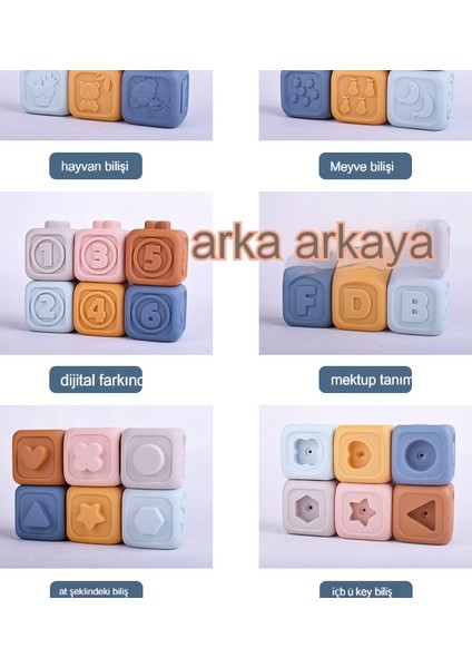 Janjon Star Bebek ve Yürümeye Başlayan Çocuk Eğitici Yapı Taşları Bilişsel Kabartma Blokları Yumuşak Yapı Taşları Oyuncaklar Yumuşak Kauçuk Bloklar Jenga (Yurt Dışından)