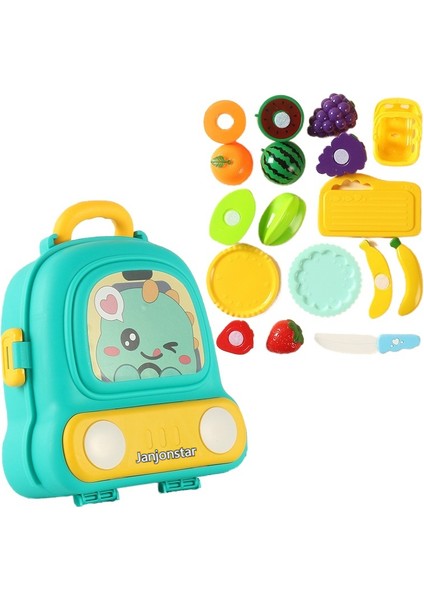Janjon Star Oyun Evi Oyuncak Çocuk Sırt Çantası Simüle Meyve Kesme 18PCS (Yurt Dışından)