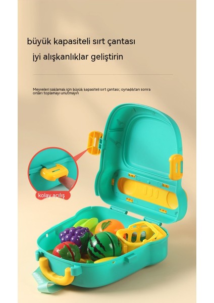 Janjon Star Oyun Evi Oyuncak Çocuk Sırt Çantası Simüle Meyve Kesme 18PCS (Yurt Dışından) modelleri