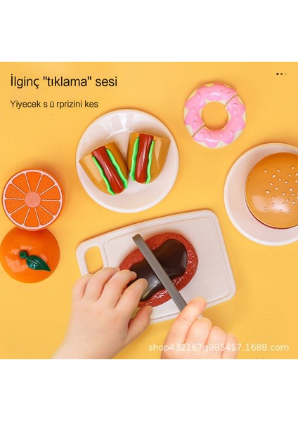 Janjon Star Erkek ve Kızlar Için Bebek ve Çocuk Oyun Evi Oyuncakları Açık Hava Simülasyonlu Mutfak Pişirme Meyve ve Sebze Kesme Eğlenceli Katlanır Sepet (Yurt Dışından)