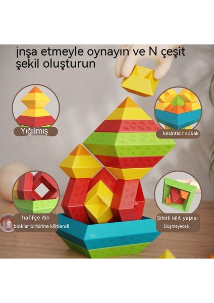 Janjon Star Çeşitli Yapı Taşı Kule Piramit Yapı Taşları Monte Edilmiş Jenga Oyuncaklar Erken Eğitim Bulmaca Lubanta Çeşitli Diy Yapı Taşları 30 Adet (Yurt Dışından)