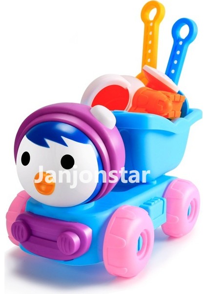 Janjon Star Çocuk Plaj Oyuncakları, Plaj Kovası, Kum Saati, Kum Oyunu, Su Kazma, Kum Küreği Alet Seti, 6 Parçalı Set (Yurt Dışından)