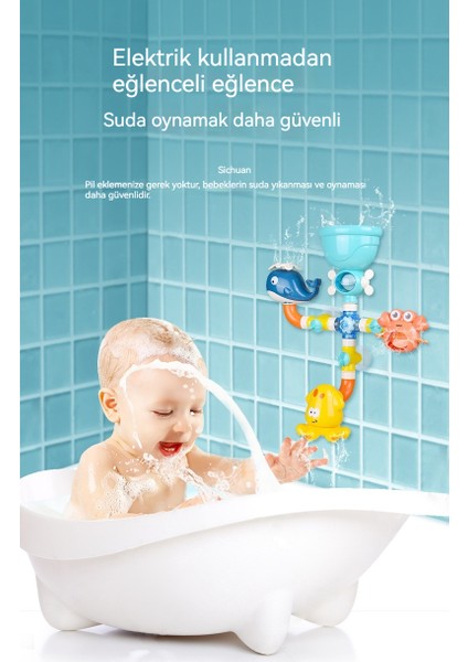 Janjon Star Çocuk Banyo Borusu Oyun Su Vantuzu Döndürücü Banyo Duş Bebek Oyun Suyu Musluk Sprey Oyuncak (Yurt Dışından) fiyatları