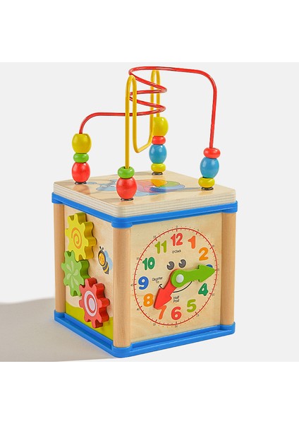 Janjon Star Erken Eğitim Çocuk Ahşap Saat Çok Fonksiyonlu Boncuk Oyuncak Hazine Kutusu 1-6 Yaş Dört Taraflı Entelektüel Oyun Boncuk Kutusu (Yurt Dışından) modelleri