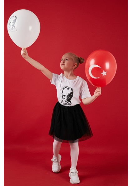 Atatürk Baskı Tütü Etekli 23 Nisan 19 Mayıs 29 Ekim 10 Kasım Gösteri Kız Çocuk Takım TAKIM 6212022 fiyatları