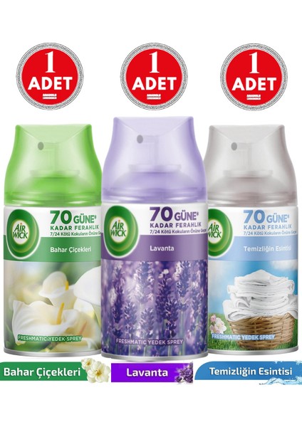 Oda Kokusu Freshmatic Yedek Spreyi 250 ml Lavanta Bahar Çiçekleri Temizlik Esintisi