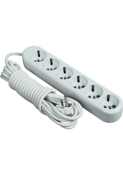 Pelsan Çeşme Grup Priz, 6'lı, 3 mt Kablolu