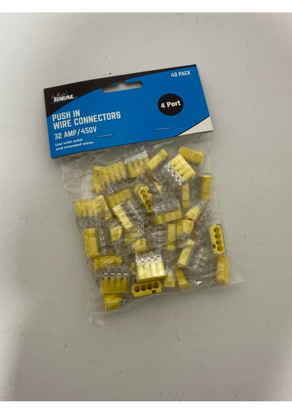 Ideal 4 Port Tel Konnektörü 32 Amp / 450V (40LI Paket)