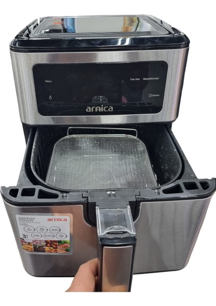 Arnıca GH22230 Airfryer Sıcak Hava Fritözü Yağ Sıçramasını Önleyen Tel Kafes - 304 Çelik