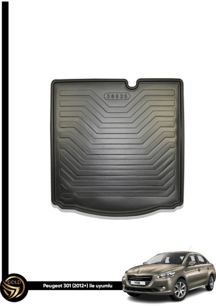 Peugeot 301 Sedan 2012 ve Sonrası 3D Tam Uyumlu Voic Kauçuk Bagaj Havuzu