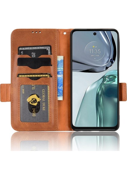 Motorola Moto G62 Görüntüleme Standı Kapak Çevirin Cüzdan 3 Kart Tutucu (Yurt Dışından) indirimleri