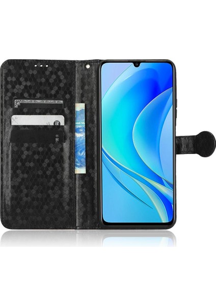 SZY Mall Huawei Nova Y70/Y70 Artı Geometrik Desen Manyetik Toka Deri (Yurt Dışından)