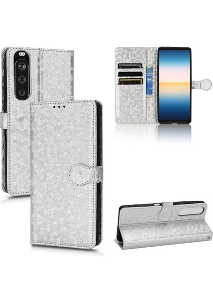 Sony Xperia 1 Iii Için Kılıf Manyetik Toka Deri Cüzdan Kapak Geometrik (Yurt Dışından)