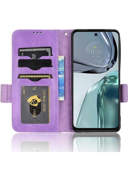 Motorola Moto G62 Görüntüleme Standı Kapak Çevirin Cüzdan 3 Kart Tutucu (Yurt Dışından) indirimleri