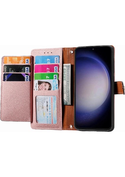 Samsung S23FE Kordon Fermuar Deri Kılıf Cüzdan Aşk (Yurt Dışından)