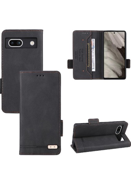 Kart Tutucu Kickstand Tam Koruma Flip ile Google Pixel 7A Için Kılıf (Yurt Dışından)