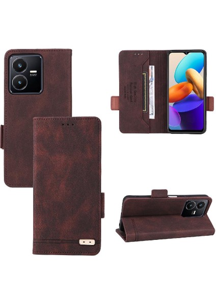 Vivo Y22S/Y35 Için Kılıf Koruyucu Kapak Kart Tutucu Kickstand ile Tam (Yurt Dışından)