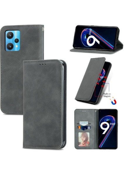 Realme 9 Pro Fermuar Kordon Deri Kılıf Için Kılıf Basit Iş Cüzdan (Yurt Dışından)