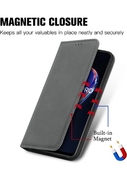 Realme 9 Pro Fermuar Kordon Deri Kılıf Için Kılıf Basit Iş Cüzdan (Yurt Dışından)