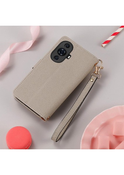 Huawei Nova 11 Için Kılıf Fermuar Cüzdan Aşk Deri Kılıf Kordon (Yurt Dışından) modelleri