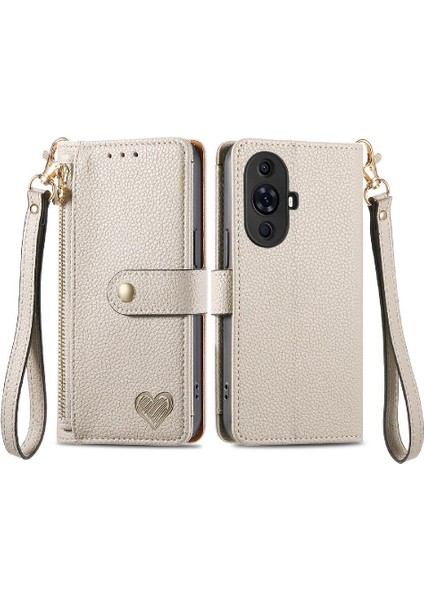 Huawei Nova 11 Için Kılıf Fermuar Cüzdan Aşk Deri Kılıf Kordon (Yurt Dışından) indirimleri