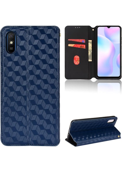 Xiaomi Redmi 9A 3D Desen Pu Deri Manyetik Kapatma Kartı (Yurt Dışından)
