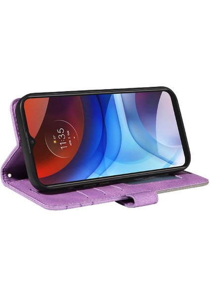 Motorola Moto E7 Güç Kickstand Koruyucu Kart Yuvası Standı ile Kılıf (Yurt Dışından)