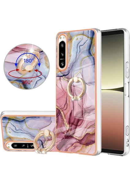 Sony Xperia 5 Iv Için Kılıf 360 &deg; Dönebilir Halka Tampon Mermer Darbeye Tpu (Yurt Dışından)