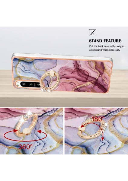 Sony Xperia 5 Iv Için Kılıf 360 &deg; Dönebilir Halka Tampon Mermer Darbeye Tpu (Yurt Dışından) indirimleri