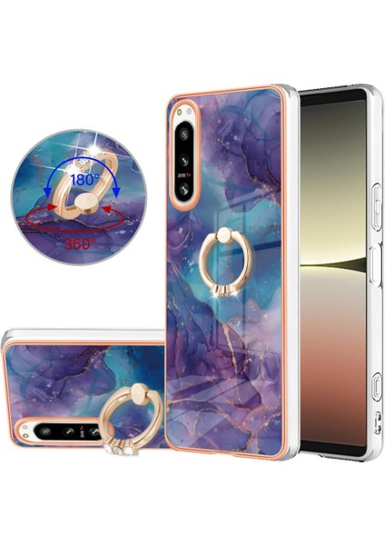 Sony Xperia 5 Iv Için Kılıf 360 &deg; Dönebilir Halka Tampon Mermer Darbeye Tpu (Yurt Dışından)
