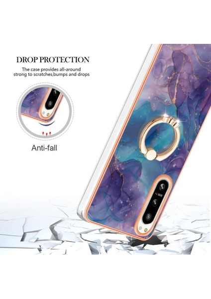 Sony Xperia 5 Iv Için Kılıf 360 &deg; Dönebilir Halka Tampon Mermer Darbeye Tpu (Yurt Dışından) modelleri