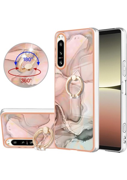 Sony Xperia 5 Iv Için Kılıf 360 &deg; Dönebilir Halka Tampon Mermer Darbeye Tpu (Yurt Dışından)